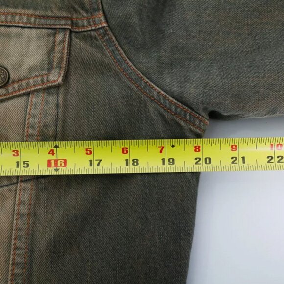 7 for all Mankind Sherpa Lined Denim Womens Jacket VINTAGE, Large - Picture 13 of 14